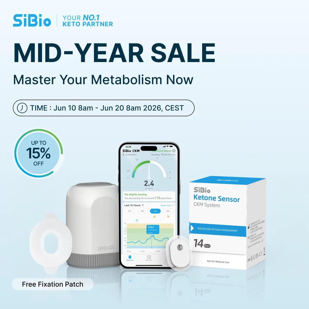 [Up to 15%OFF]SiBio KS3 Continuous Ketone Monitoring System(CKM) - SiBio